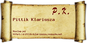 Pittik Klarissza névjegykártya